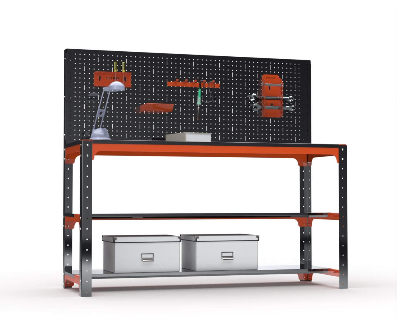 Стол металлический Metalex серия KIT 750х1300х500 + две полки + перфопанель с комплектом а
Стол металлический Metalex серия KIT 750х1300х500 + две полки + перфопанель с комплектом а