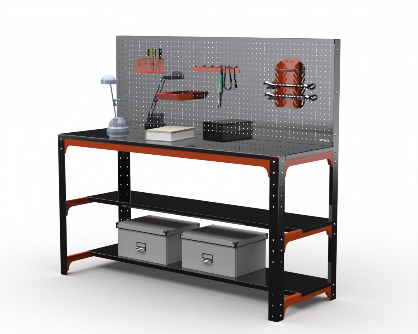Стол металлический Metalex серия KIT 750х1300х600 + две полки + перфопанель с комплектом а
Стол металлический Metalex серия KIT 750х1300х600 + две полки + перфопанель с комплектом а