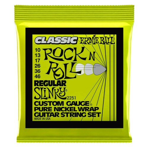 Струны для электрогитары Ernie Ball 2251 Classic Rock n Roll Pure Nickel Slinky Regular 10
Струны для электрогитары Ernie Ball 2251 Classic Rock n Roll Pure Nickel Slinky Regular 10