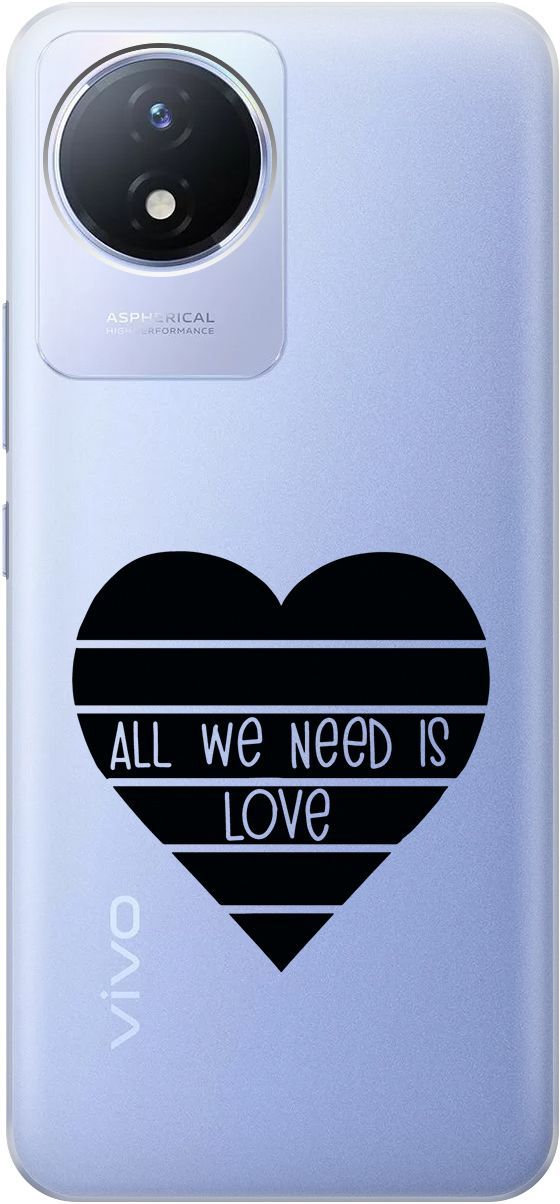 Силиконовый чехол на Vivo Y02 с 3D принтом "All We Need is Love" прозрачный, Прозрачный;черный, 157842
Силиконовый чехол на Vivo Y02 с 3D принтом "All We Need is Love" прозрачный, Прозрачный;черный, 157842