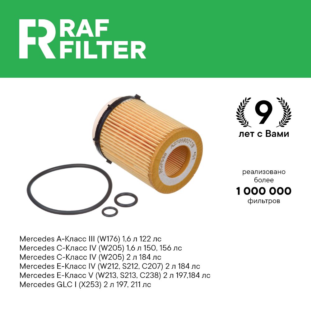 Фильтр масляный RAF Filter ROF038 Mercedes w213 212 E, C w205 204, A 176 GLC x253 GLK x204
Фильтр масляный RAF Filter ROF038 Mercedes w213 212 E, C w205 204, A 176 GLC x253 GLK x204