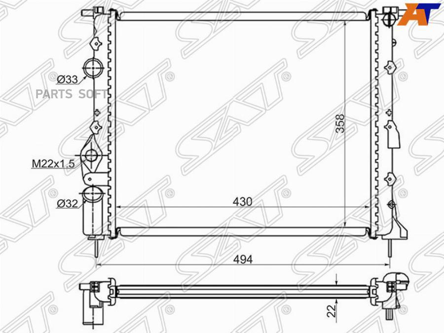 SAT Радиатор RENAULT LOGAN 04-08/MEGANE 95-02/SCENIC 96-03 1.4/1.6/CLIO SYMBOL (трубчатый)
SAT Радиатор RENAULT LOGAN 04-08/MEGANE 95-02/SCENIC 96-03 1.4/1.6/CLIO SYMBOL (трубчатый)