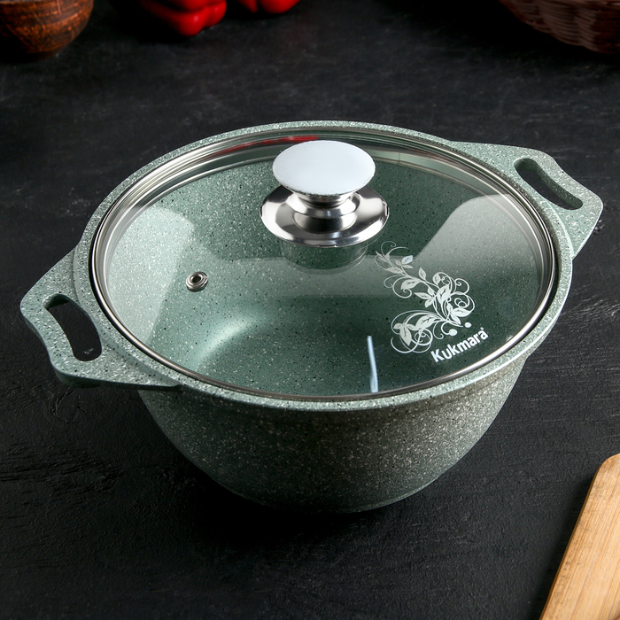 Кастрюля, 2 л, стеклянная крышка, антипригарное покрытие, цвет фисташковый мрамор, KUKMARA «Мраморная»
Кастрюля, 2 л, стеклянная крышка, антипригарное покрытие, цвет фисташковый мрамор, KUKMARA «Мраморная»