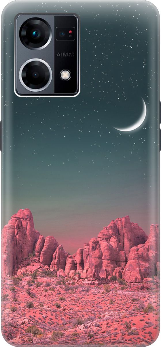 Силиконовый чехол на OPPO Reno7 с принтом "Месяц над розовыми горами", Розовый;черный, 157876
Силиконовый чехол на OPPO Reno7 с принтом "Месяц над розовыми горами", Розовый;черный, 157876