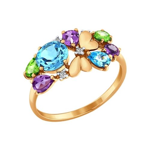 фото Кольцо из красного золота с топазом р. 18.5 sokolov 712391