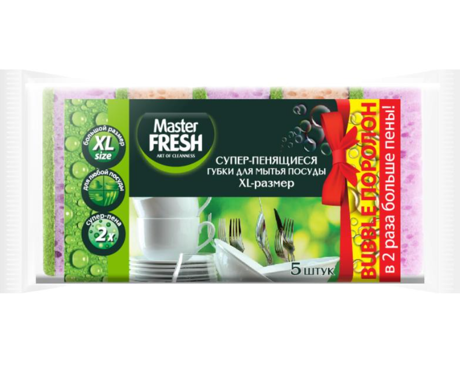 Губки для мытья посуды XL (bubble-поролон) Master FRESH , 5шт. микс яркие цвета 17,5*7*10, Разноцветный
Губки для мытья посуды XL (bubble-поролон) Master FRESH , 5шт. микс яркие цвета 17,5*7*10, Разноцветный