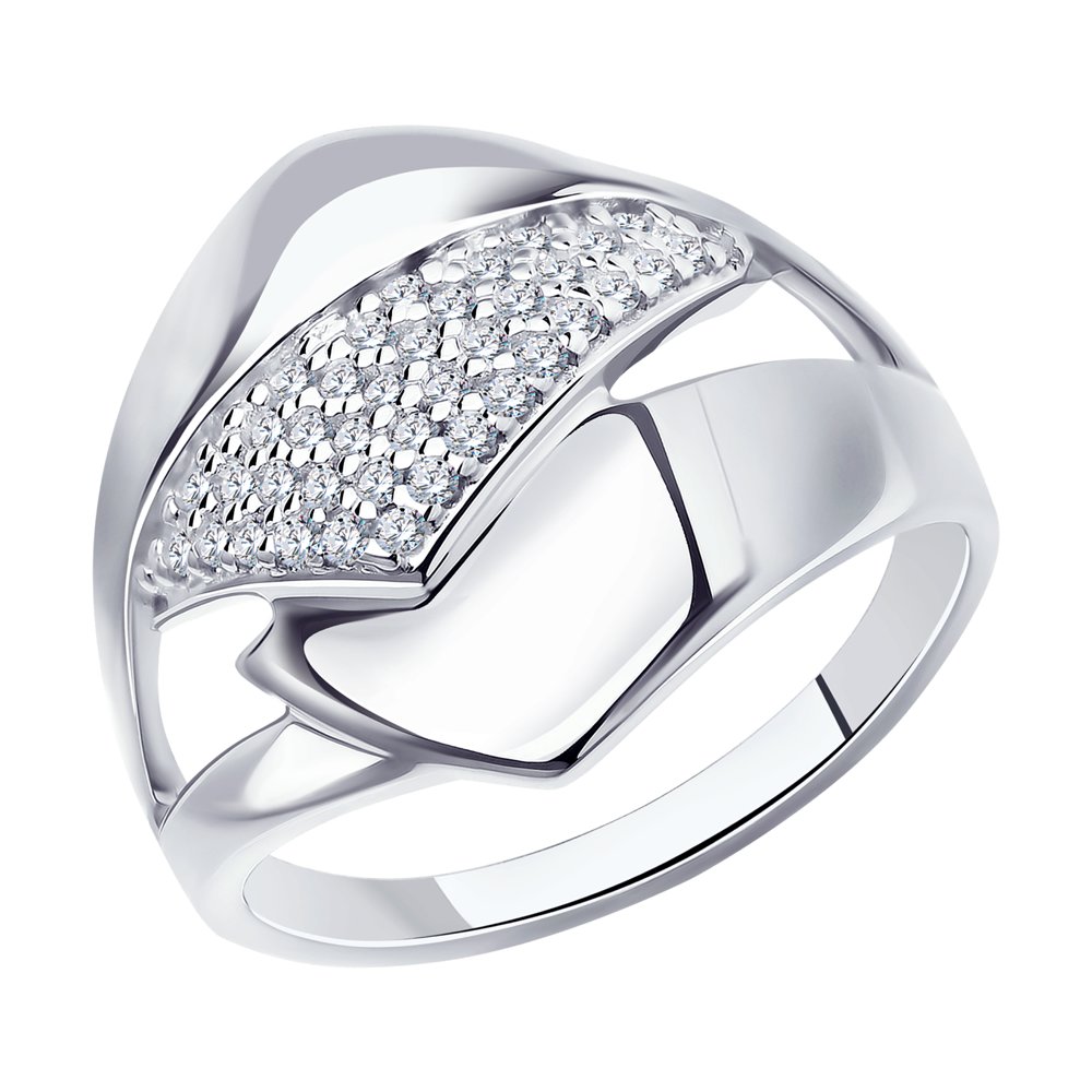 фото Кольцо из серебра с фианитом р. 20 diamant 94-110-00681-1