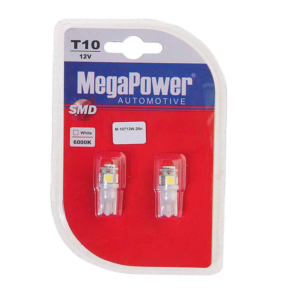 Лампа светодиодная 12V W5W T10W W2.1x9.5d 6000K бесцокольная 4 LED блистер (2шт.) MEGAPOWE
Лампа светодиодная 12V W5W T10W W2.1x9.5d 6000K бесцокольная 4 LED блистер (2шт.) MEGAPOWE