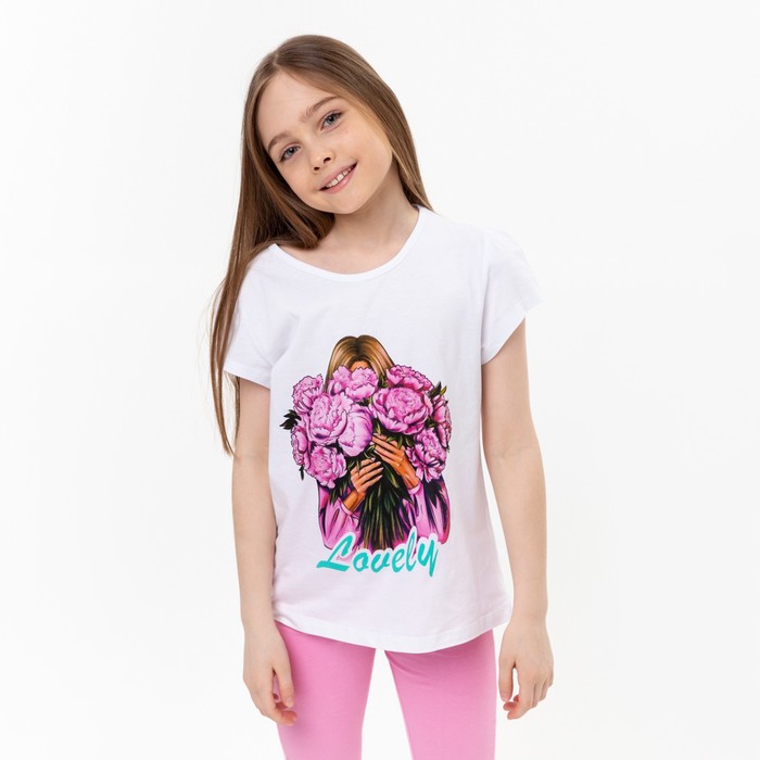 Футболка для девочки, цвет белый, рост 128
Футболка для девочки, цвет белый, рост 128