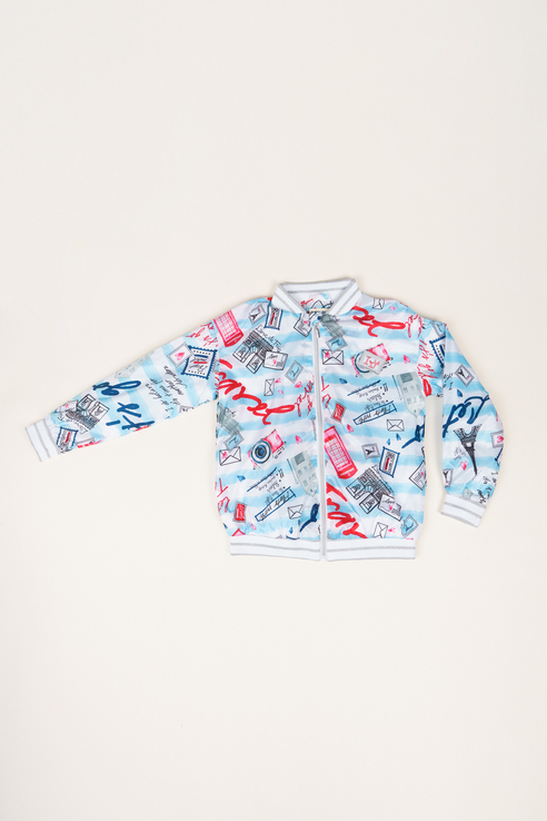 фото Ветровка для девочки button blue, цв.белый, р-р 122
