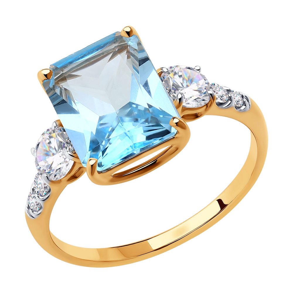 фото Кольцо из желтого золота с топазом р. 19.5 sokolov 715921