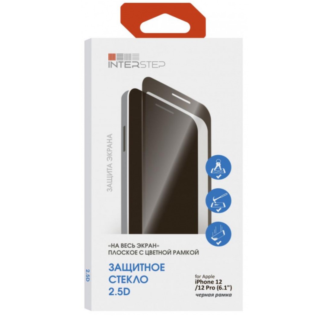 Защитное стекло InterStep 2.5D FG для Apple iPhone 12/12 Pro черная рамка, 2.5D FG для Apple iPhone 12/12 Pro черная рамка
Защитное стекло InterStep 2.5D FG для Apple iPhone 12/12 Pro черная рамка, 2.5D FG для Apple iPhone 12/12 Pro черная рамка