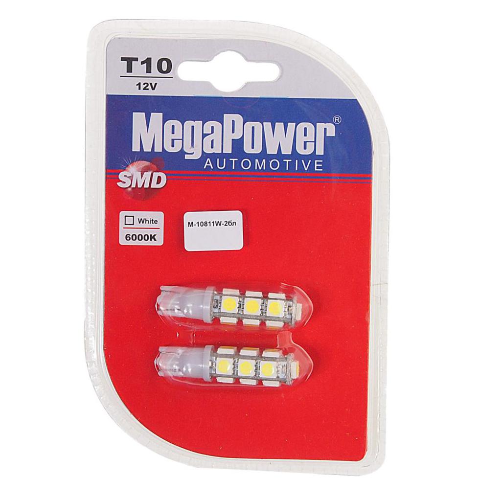 Лампа светодиодная 12V W5W T10W W2.1x9.5d 6000K бесцокольная 13 LED блистер (2шт.) MEGAPOW
Лампа светодиодная 12V W5W T10W W2.1x9.5d 6000K бесцокольная 13 LED блистер (2шт.) MEGAPOW