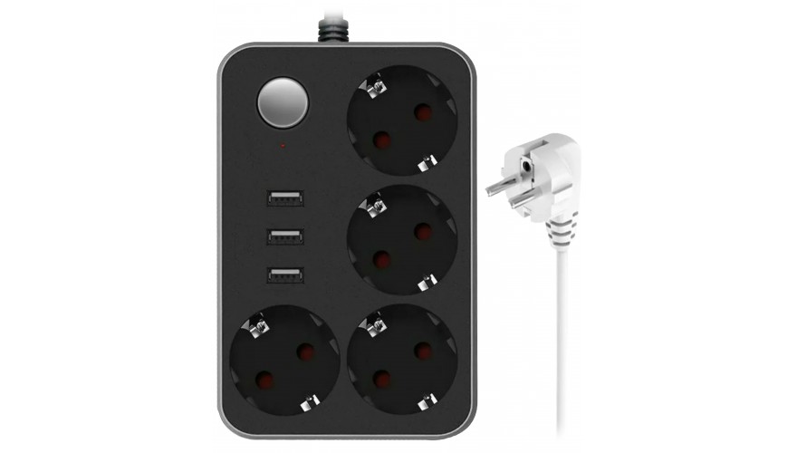 Удлинитель Lucky Hawk 4 Power Socket Black/Grey (CX-U314) (4 Розетки + 3 USB порта) 1.8m, 4 Power Socket Black/Grey (CX-U314)
Удлинитель Lucky Hawk 4 Power Socket Black/Grey (CX-U314) (4 Розетки + 3 USB порта) 1.8m, 4 Power Socket Black/Grey (CX-U314)