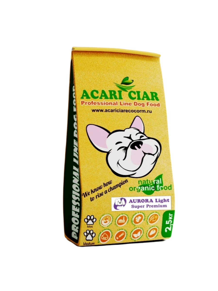 Сухой корм для собак Acari Ciar AURORA Light телятина Super Premium средние гранулы 2,5 кг, auroralite2.5m
Сухой корм для собак Acari Ciar AURORA Light телятина Super Premium средние гранулы 2,5 кг, auroralite2.5m
