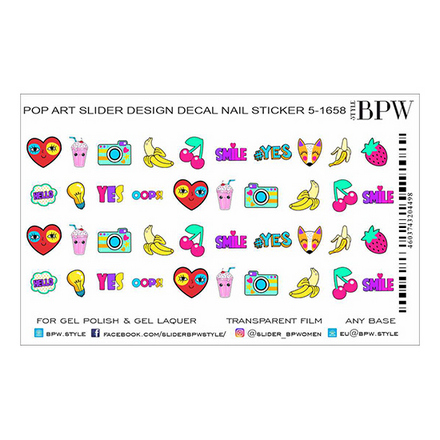 Набор, BPW.style, Слайдер-дизайн Pop Art 4 №5-1658, 5 шт.
Набор, BPW.style, Слайдер-дизайн Pop Art 4 №5-1658, 5 шт.