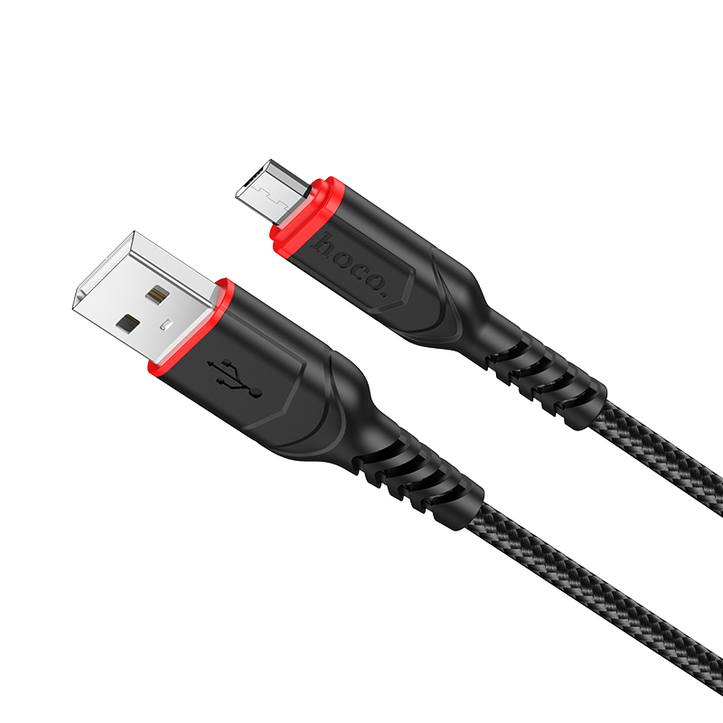 фото Кабель usb hoco x59 victory microusb, 1м, 2.4a, нейлон (черный)