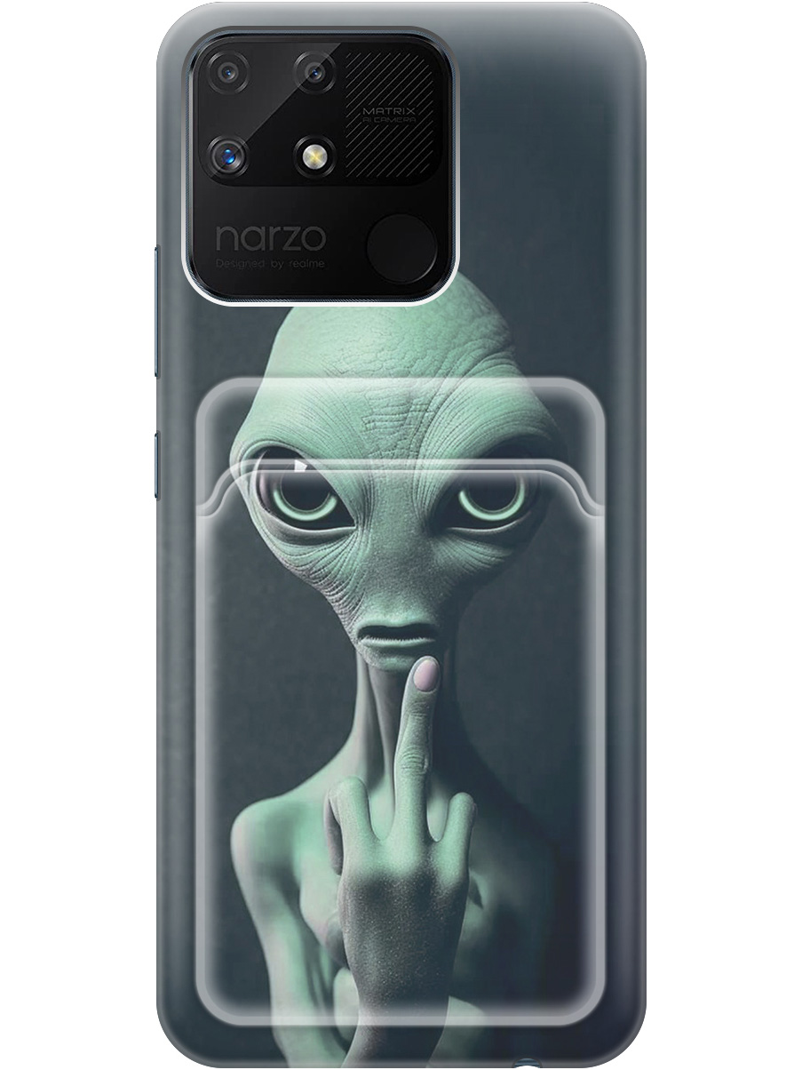 Силиконовый чехол на Realme narzo 50A с рисунком "Инопланетянин", Зеленый;синий;черный, 20012039
Силиконовый чехол на Realme narzo 50A с рисунком "Инопланетянин", Зеленый;синий;черный, 20012039