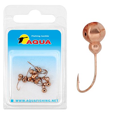 фото Мормышка вольфрамовая aqua "граненый муравей с отверстием", 10шт., d 3,0, крючок №18, медь
