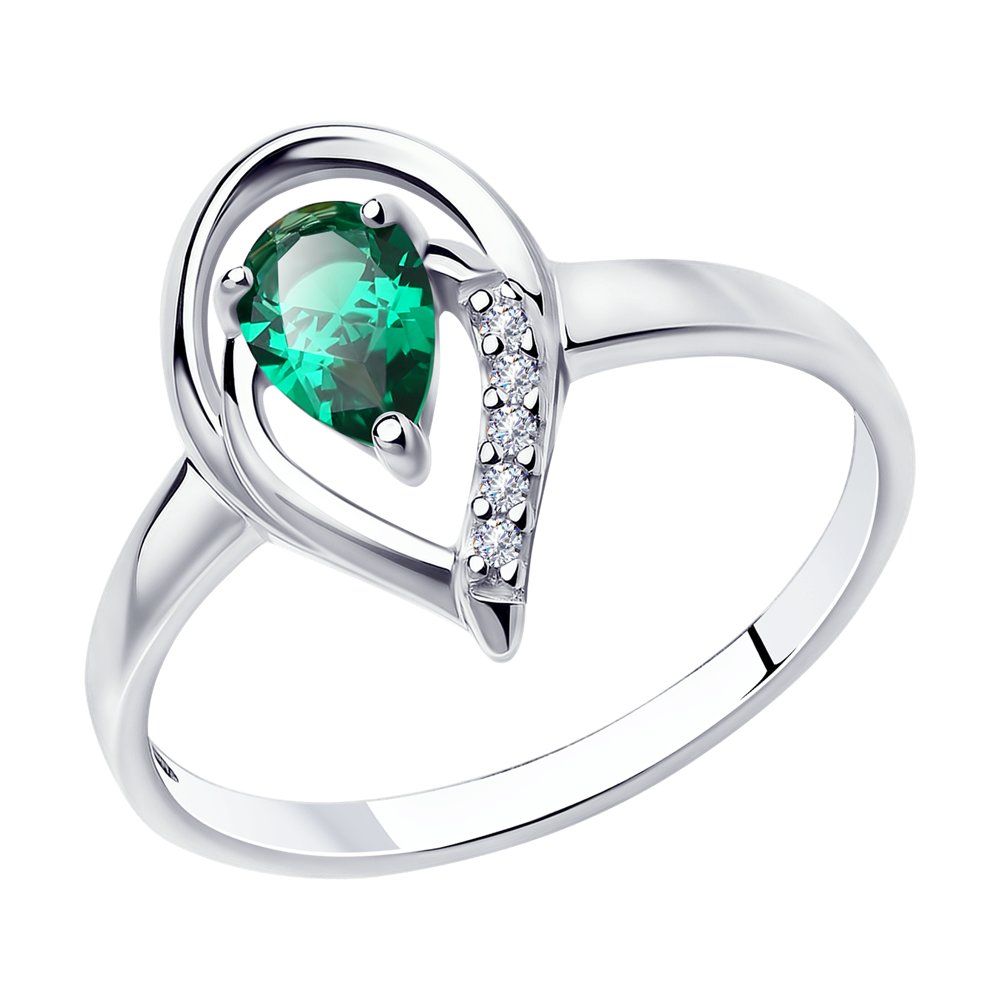 фото Кольцо из серебра с фианитом р.18 diamant 94-110-00718-1