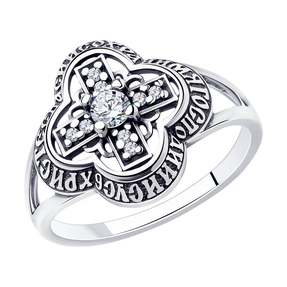 фото Кольцо из серебра с фианитом р.19.5 diamant 95-110-01068-1