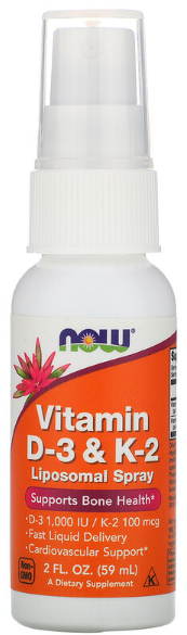 Витамин D NOW Vitamin D-3 & K-2 Liposomal Spray Витамины D3 и К2 липосомный спрей 59 мл
Витамин D NOW Vitamin D-3 & K-2 Liposomal Spray Витамины D3 и К2 липосомный спрей 59 мл