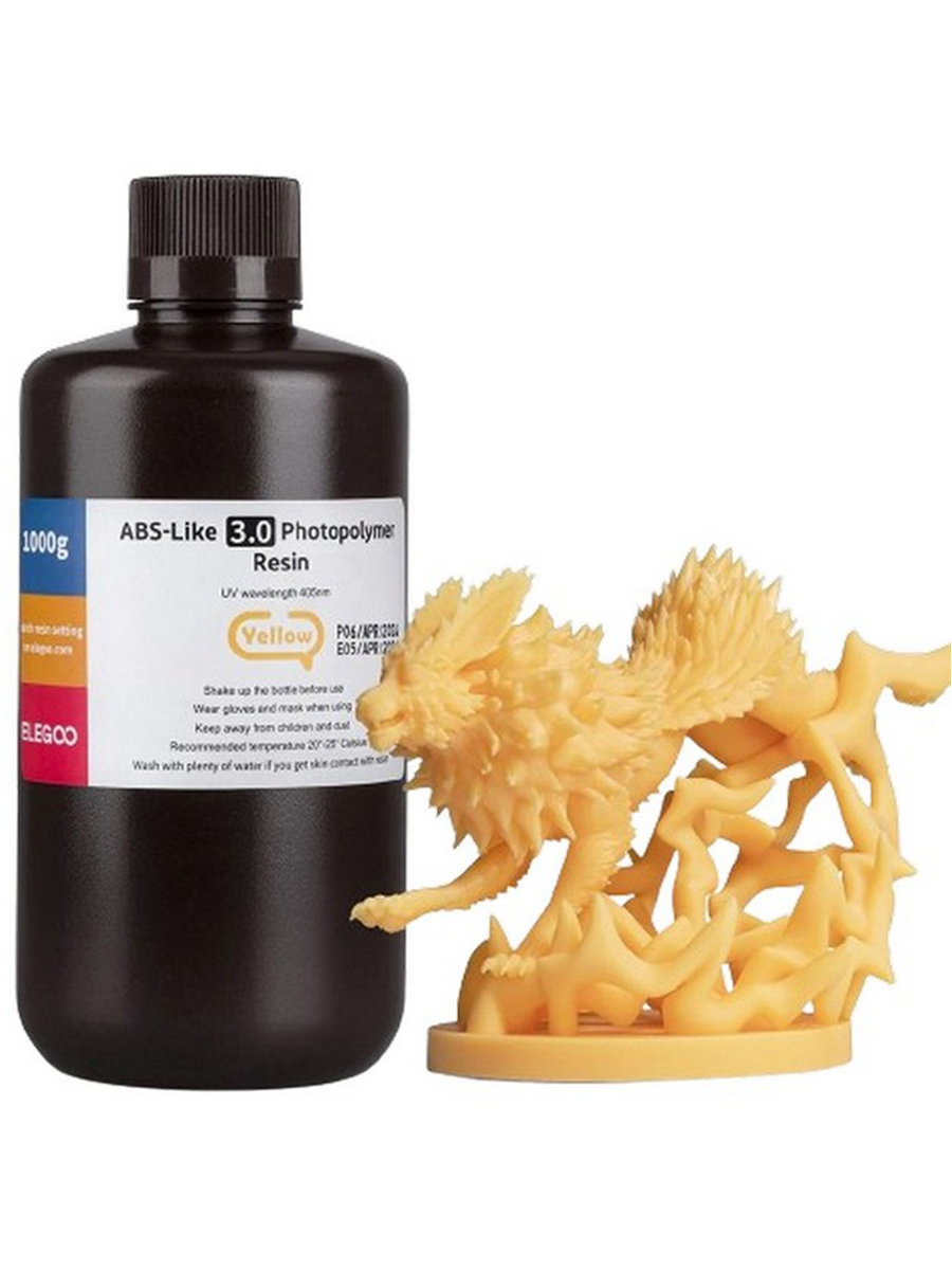 Фотополимерная смола Elegoo ABS-like Resin V3.0 Colored (Жёлтый, 1 л), Желтый, ABS-like Resin V3.0 Colored
Фотополимерная смола Elegoo ABS-like Resin V3.0 Colored (Жёлтый, 1 л), Желтый, ABS-like Resin V3.0 Colored