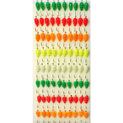 фото Мормышка фосфорная aqua №04, крючок №12 (100 штук на плойке)