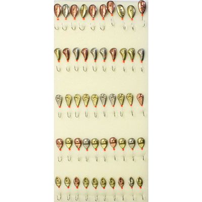 фото Мормышка металлическая паяная aqua №41, крючок №06 (50 штук на плойке)