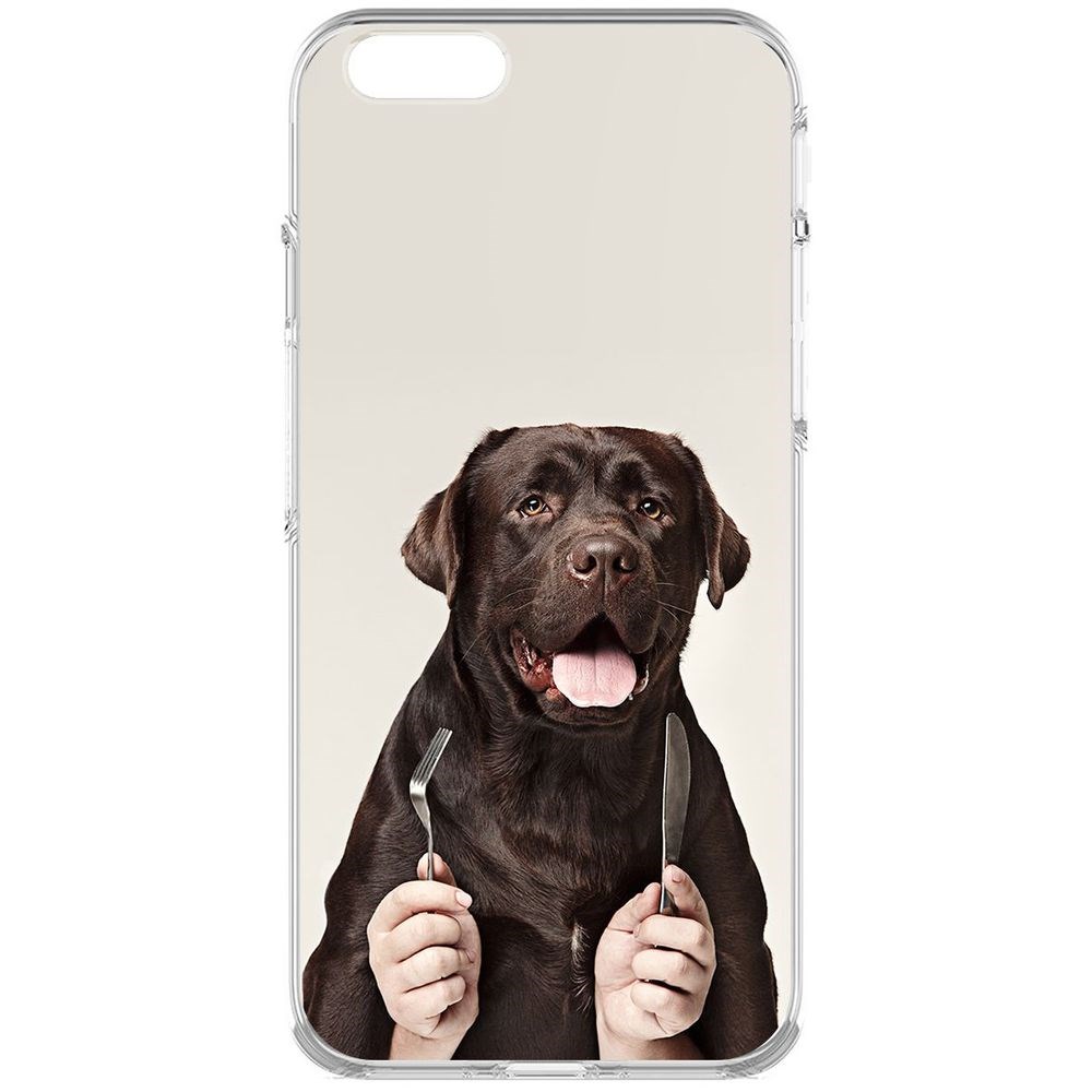 Чехол-накладка Krutoff Clear Case Время обеда для iPhone 6S, Прозрачный 
Чехол-накладка Krutoff Clear Case Время обеда для iPhone 6S, Прозрачный