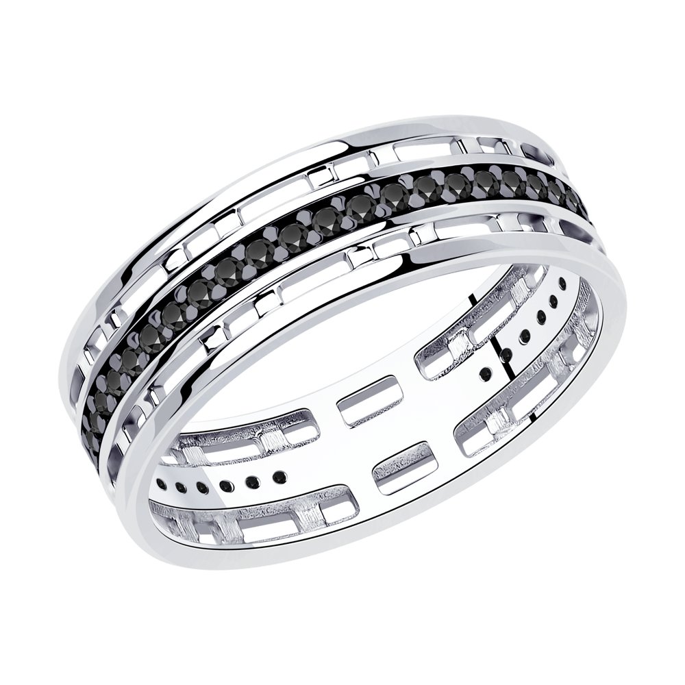 фото Кольцо из серебра с фианитом р. 19 diamant 94-110-01310-1