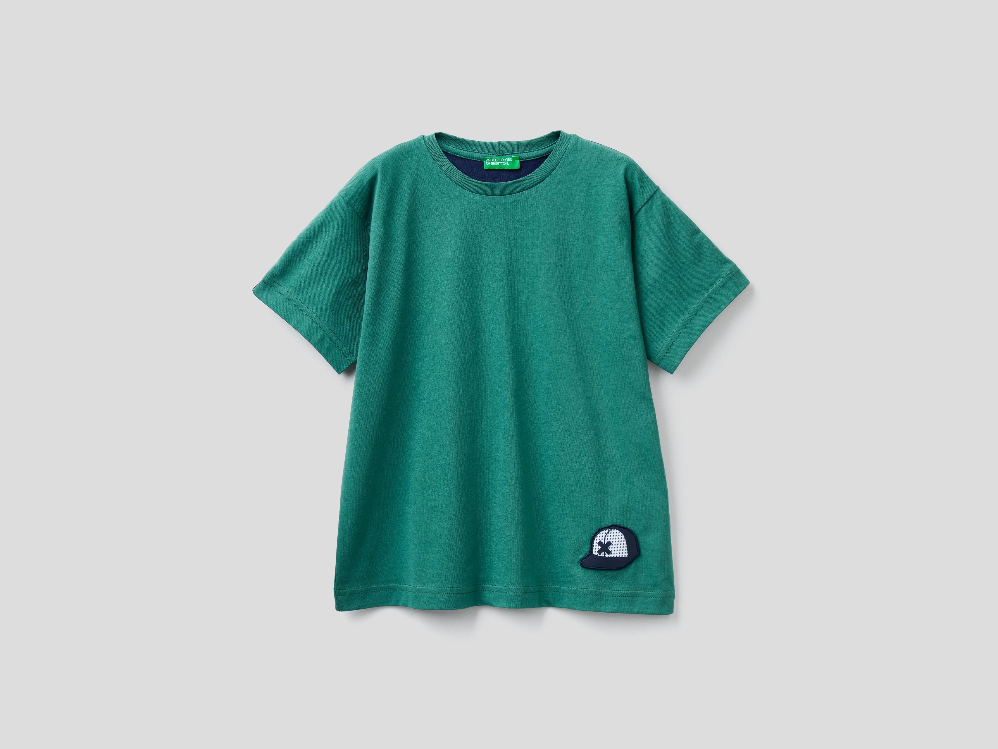 фото Футболка для мальчиков benetton цв. зеленый р.146 united colors of benetton