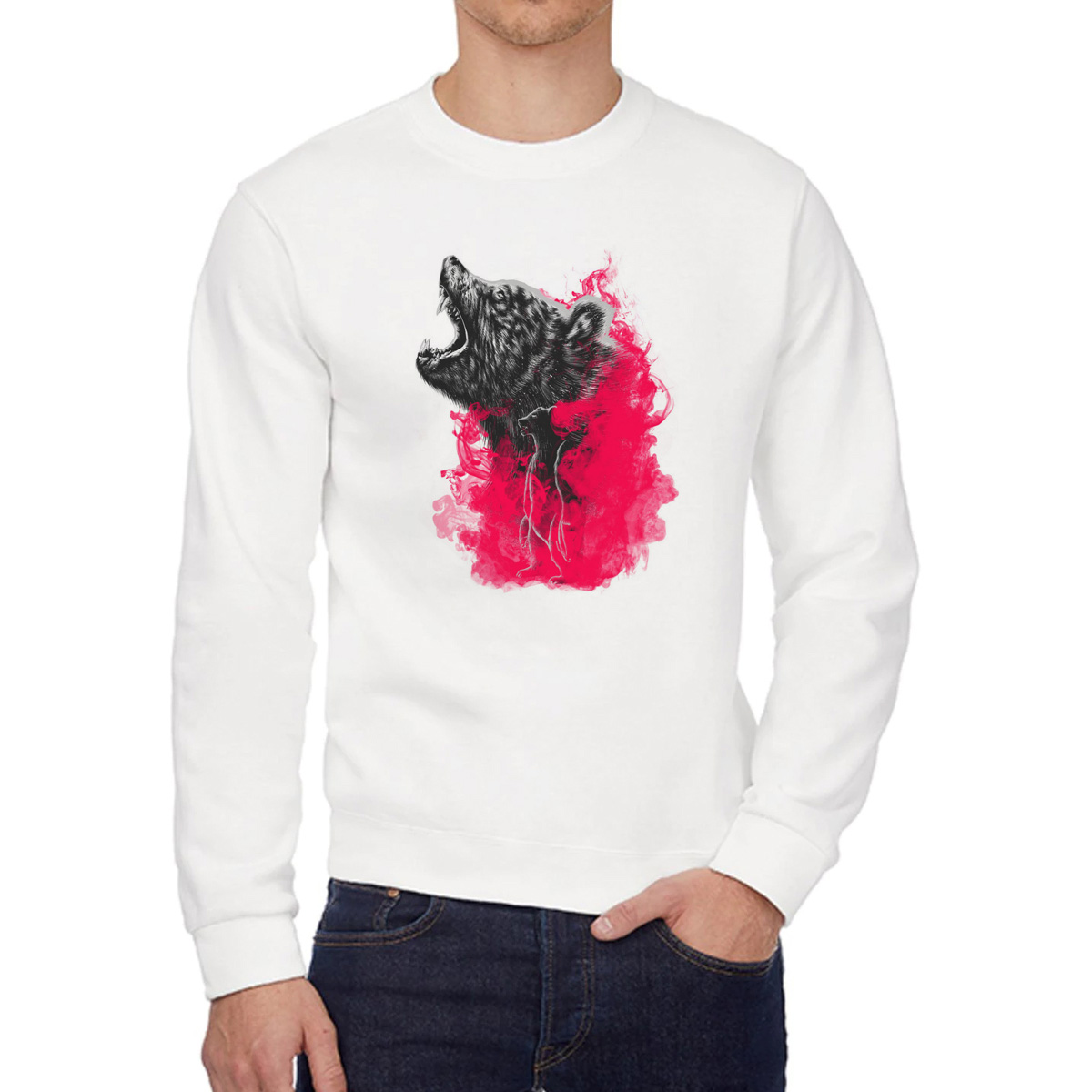 Свитшот женский CoolPodarok Медведь в розовом дыму белый 50 RU, 0W015673 
Свитшот женский CoolPodarok Медведь в розовом дыму белый 50 RU, 0W015673