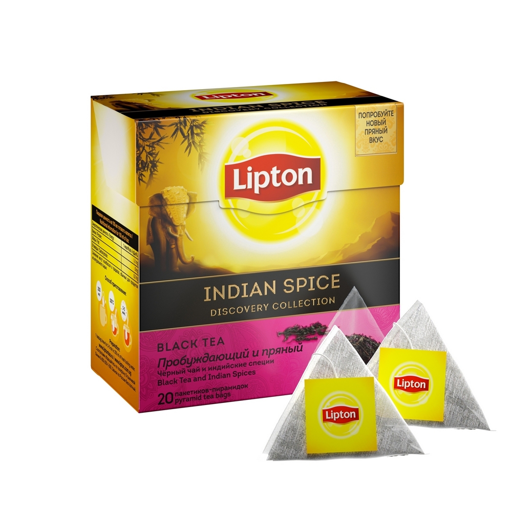Чай черный в пирамидках Lipton Indian Spice 20*1.8 г 
Чай черный в пирамидках Lipton Indian Spice 20*1.8 г