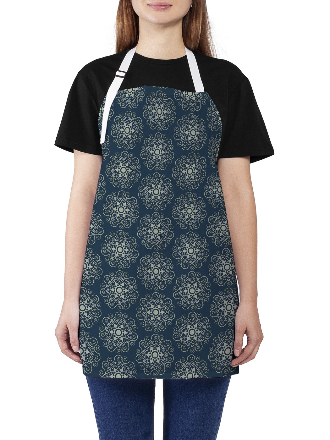 Фартук женский JoyArty для готовки "Ажур салфеток", универсальный размер, Синий 
Фартук женский JoyArty для готовки "Ажур салфеток", универсальный размер, Синий