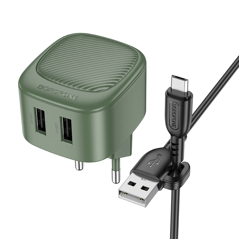 Сетевое зарядное устройство Borofone BAS21Am micro usb - usb 2xUSB 2.1 А зеленый, BAS21Am
Сетевое зарядное устройство Borofone BAS21Am micro usb - usb 2xUSB 2.1 А зеленый, BAS21Am