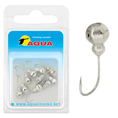 фото Мормышка вольфрам. aqua "граненый муравей с отверстием", 10шт., d 5,0, крючок №10, серебро