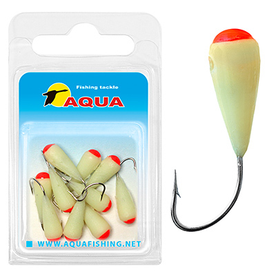 фото Мормышка фосфорная aqua №81 конус корюшиный, крючок №06 (10штук в блистере)