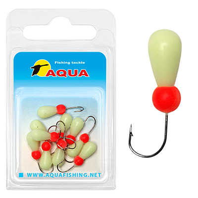 фото Мормышка фосфорная aqua №79 куколка, крючок №10 (10штук в блистере)