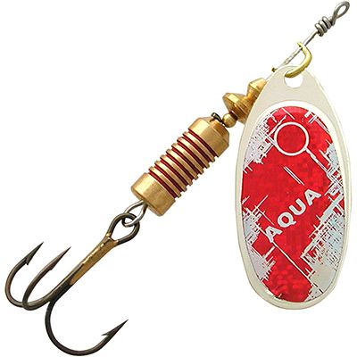 фото Блесна для рыбалки aqua comet 10,0g, лепесток № 4, цвет co-12 (серебро, красный), 1 штука