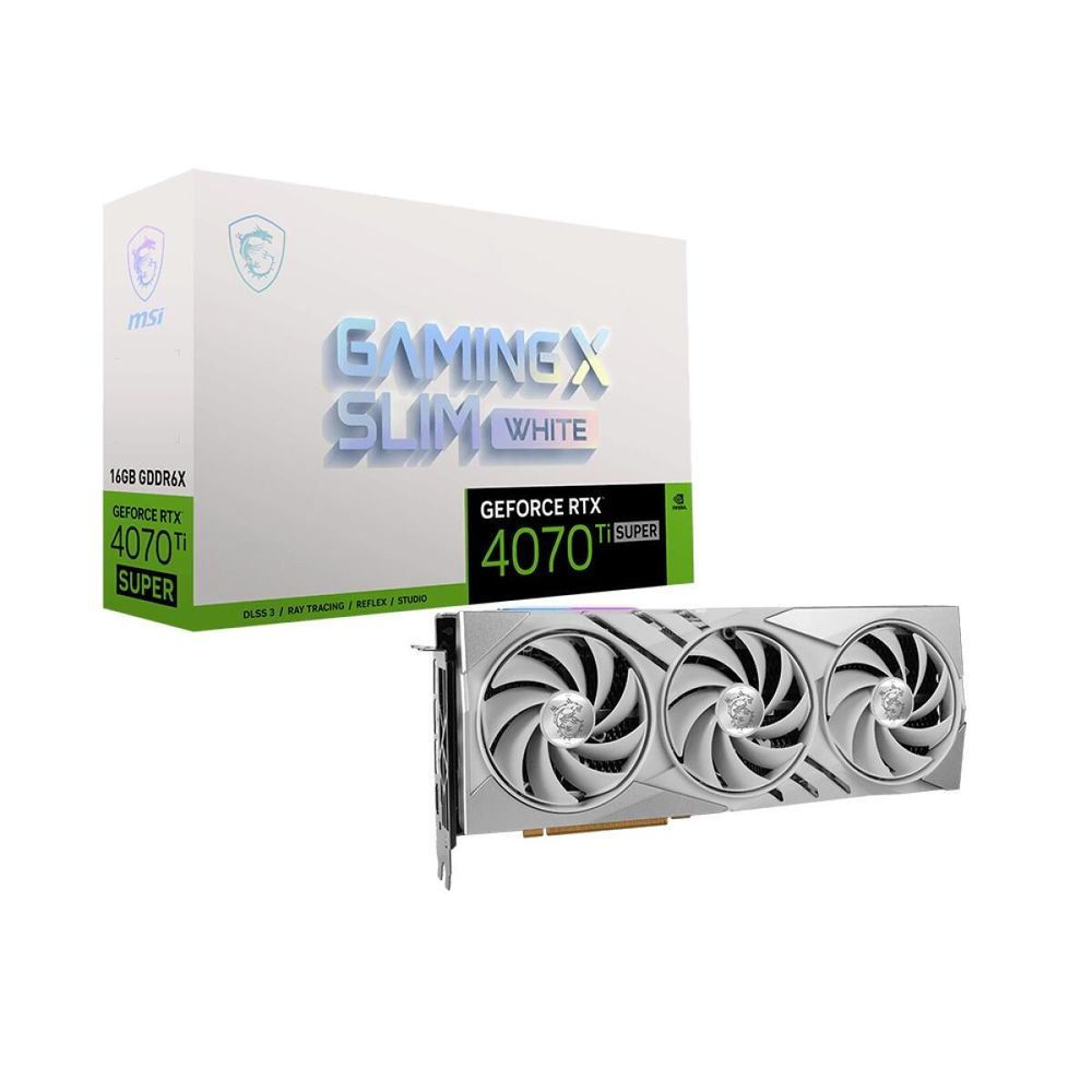 Видеокарта MSI GeForce RTX 4070 Ti SUPER 16GB GAMING X SLIM WHITE, GeForce RTX 4070 Ti SUPER GAMING X SLIM
Видеокарта MSI GeForce RTX 4070 Ti SUPER 16GB GAMING X SLIM WHITE, GeForce RTX 4070 Ti SUPER GAMING X SLIM