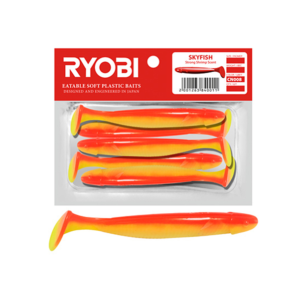 Мягкая силиконовая приманка риппер Ryobi SKYFISH (88mm), CN008 (jungle cock), 5 шт., Красный;желтый, Skyfish
Мягкая силиконовая приманка риппер Ryobi SKYFISH (88mm), CN008 (jungle cock), 5 шт., Красный;желтый, Skyfish