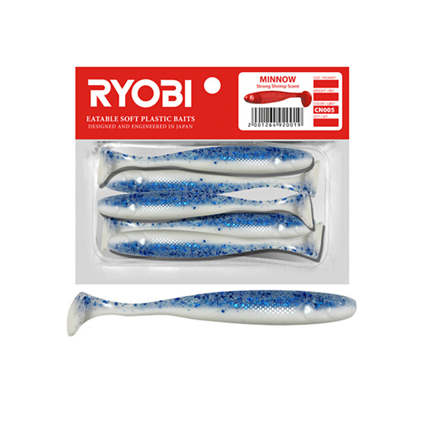 Мягкая силиконовая приманка риппер Ryobi MINNOW (93mm), CN005 (blue boy), 5 шт., Белый;голубой, Minnow
Мягкая силиконовая приманка риппер Ryobi MINNOW (93mm), CN005 (blue boy), 5 шт., Белый;голубой, Minnow