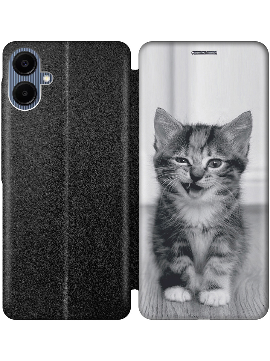 Чехол-книжка на Samsung Galaxy A06 с принтом "Котенок с ухмылкой" черный, Черный;белый;серый, 786717511
Чехол-книжка на Samsung Galaxy A06 с принтом "Котенок с ухмылкой" черный, Черный;белый;серый, 786717511