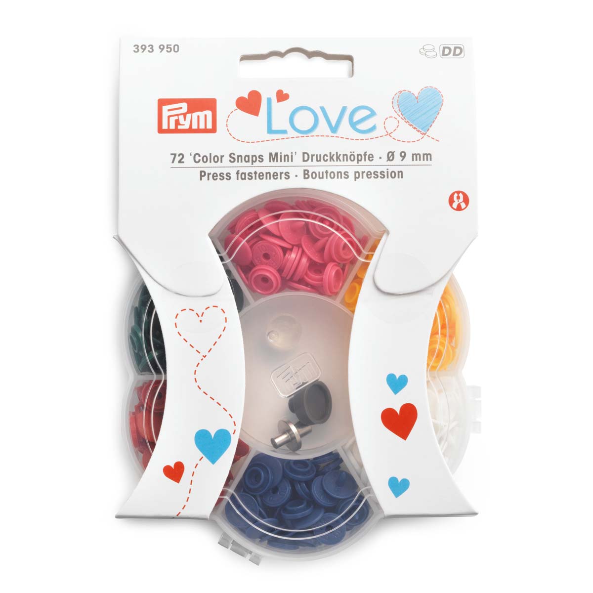 Набор кнопок с установщиком Prym Love Color Snaps Mini в боксе, пластик, 9 мм, 72 шт
Набор кнопок с установщиком Prym Love Color Snaps Mini в боксе, пластик, 9 мм, 72 шт