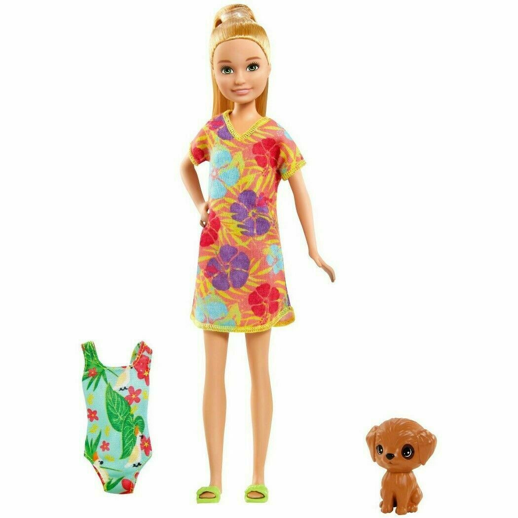 фото Куклы barbie стейси, рыжеволосая, в платье с питомцем