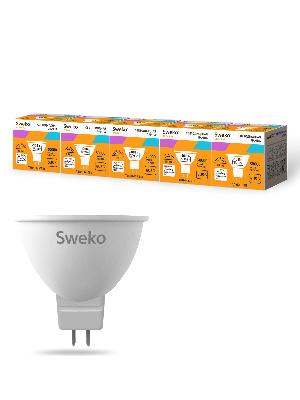 Лампа светодиодная (комплект 5 шт.) Sweko 42LED-MR16-10W-230-3000K-GU5,3 38785, 42LED-MR16-10W-230-3000K-GU5,3
Лампа светодиодная (комплект 5 шт.) Sweko 42LED-MR16-10W-230-3000K-GU5,3 38785, 42LED-MR16-10W-230-3000K-GU5,3