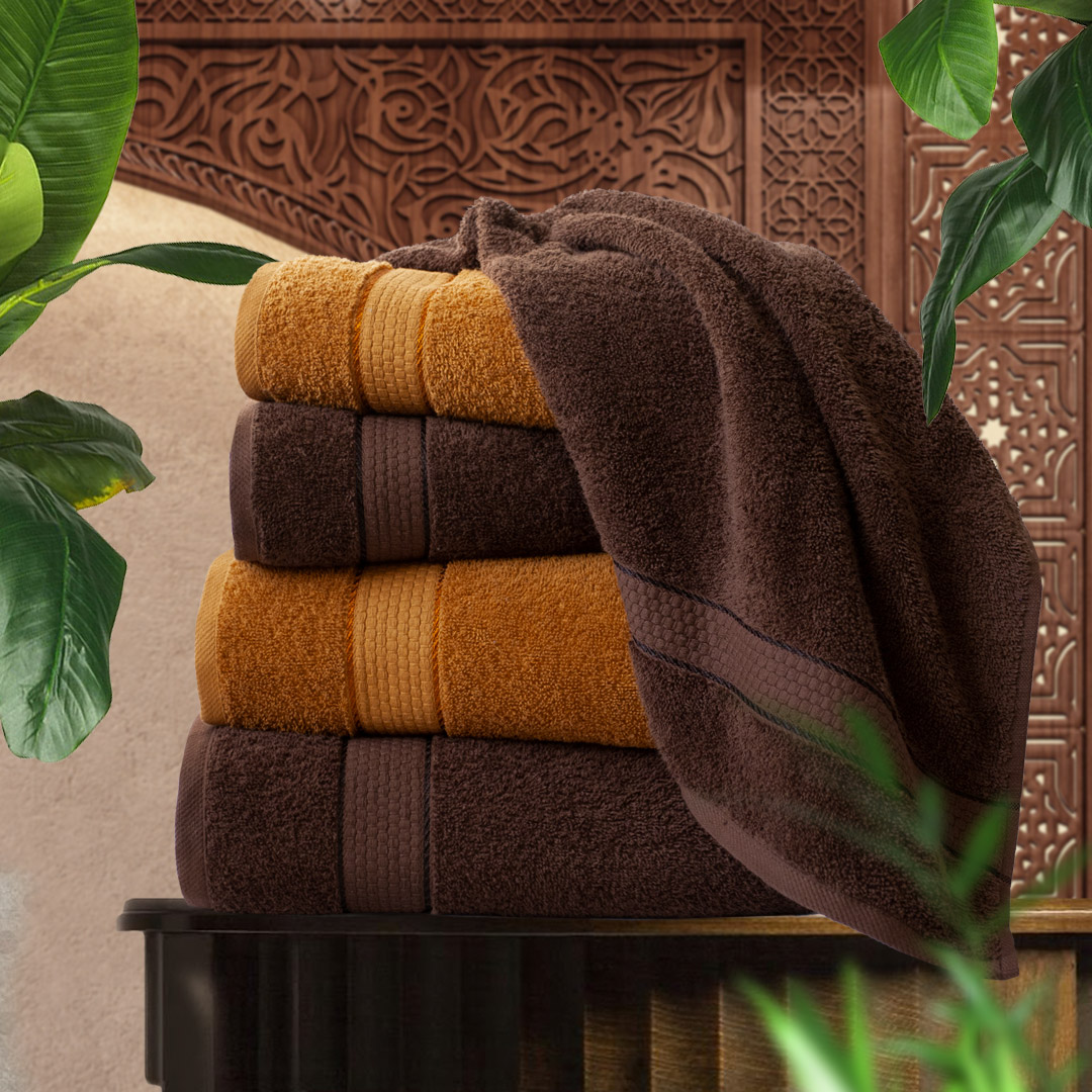 4 полотенца Marrakesh Охра 50х80 1 шт, 70х130 1 шт, Темный шоколад 50х80 1 шт, 70х130 1 шт
4 полотенца Marrakesh Охра 50х80 1 шт, 70х130 1 шт, Темный шоколад 50х80 1 шт, 70х130 1 шт