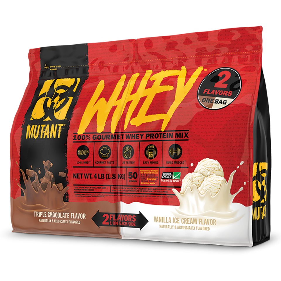 фото Сывороточный протеин mutant whey 4 lb (1816 гр) triple chocolate - vanilla ice cream