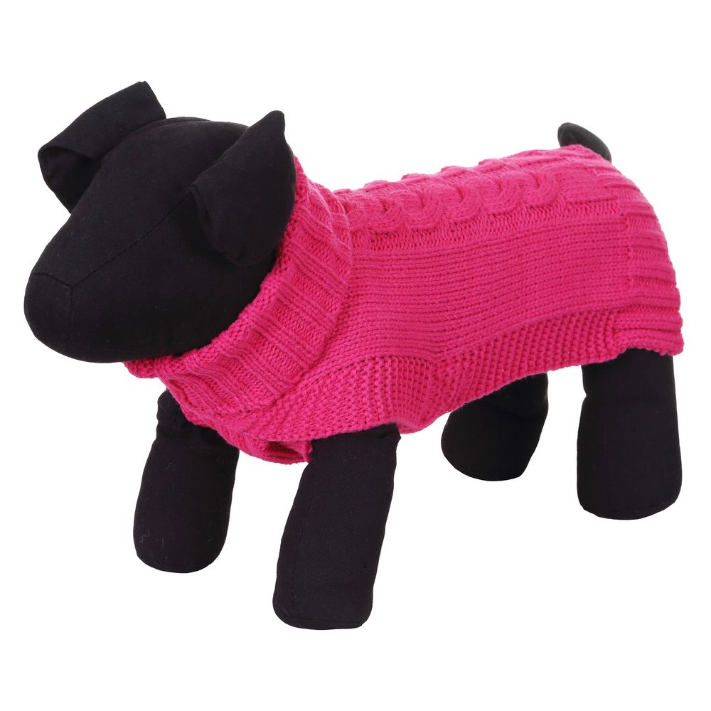фото Свитер для собак rukka wooly knitwear, унисекс, розовый, s, длина спины 30 см